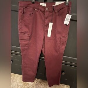 Soho High Rise Ankle Skinny Pants - Burgundy
